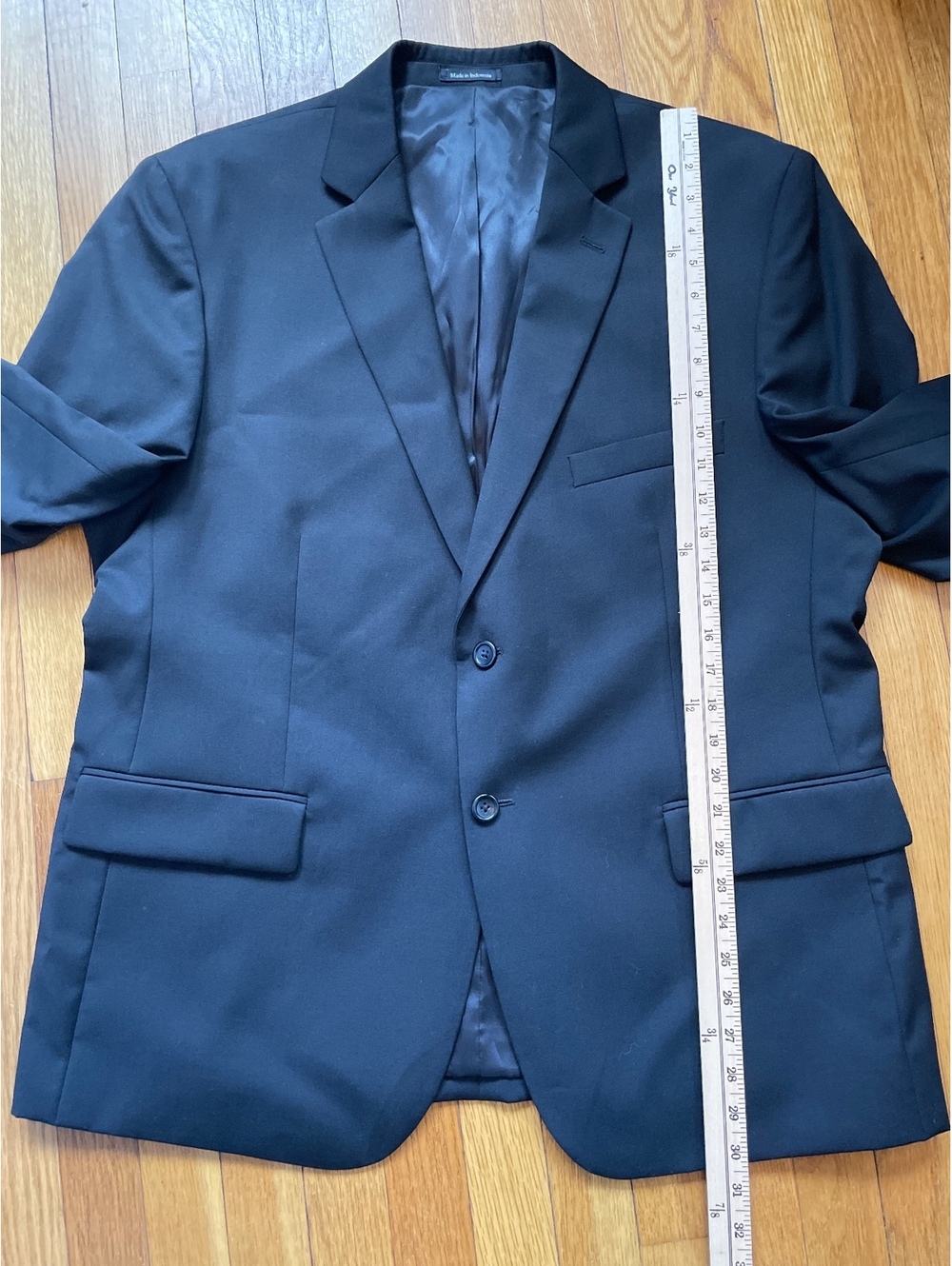 Pronto Uomo Platinum Black 100% Wool Blazer Sport Coat Men's 46 Short 2 Button - Picture 9 of 9